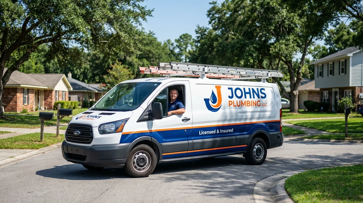 Johns Plumbing LLC service van in Livingston, NJ