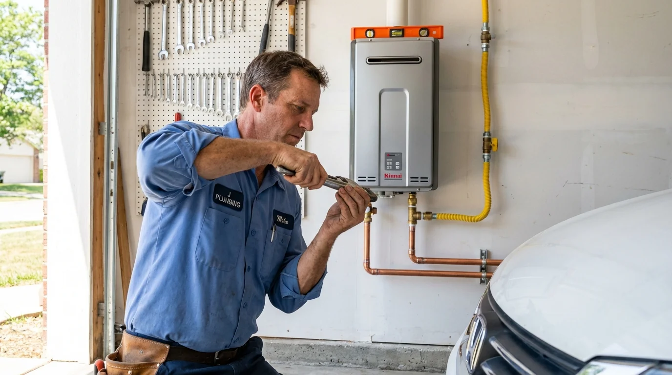 Tankless water heater installation by a Johns Plumbing LLC plumber in Livingston